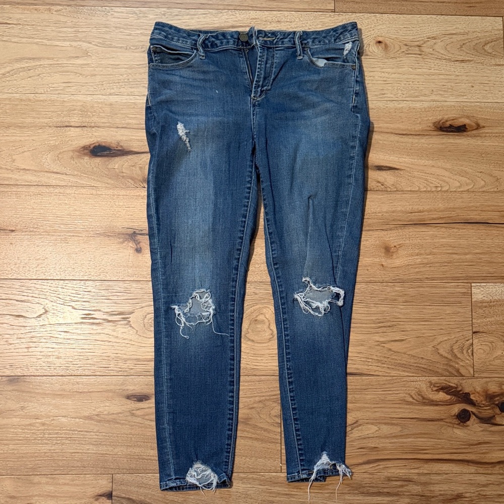Articles Of Society Distressed Dark Blue Skinny Jeans